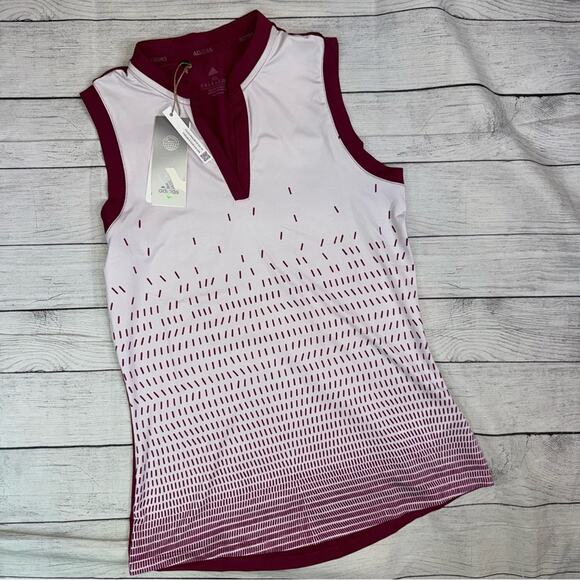 Adidas NWT Women's Gradient Sleeveless Golf Polo Shirt Legacy Burgundy Size XS - Picture 1 of 10